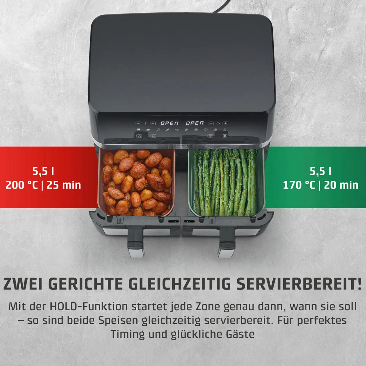 XXL-Duo-Heißluftfritteuse