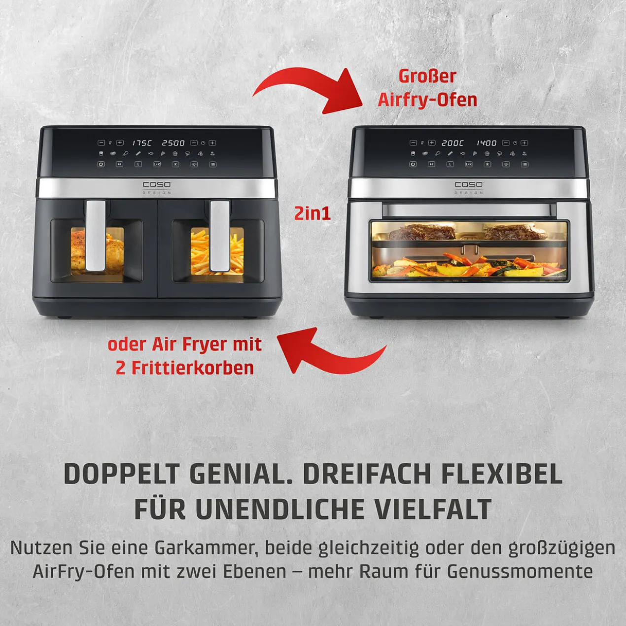 XXL-Duo-Heißluftfritteuse