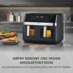 XXL-Duo-Heißluftfritteuse