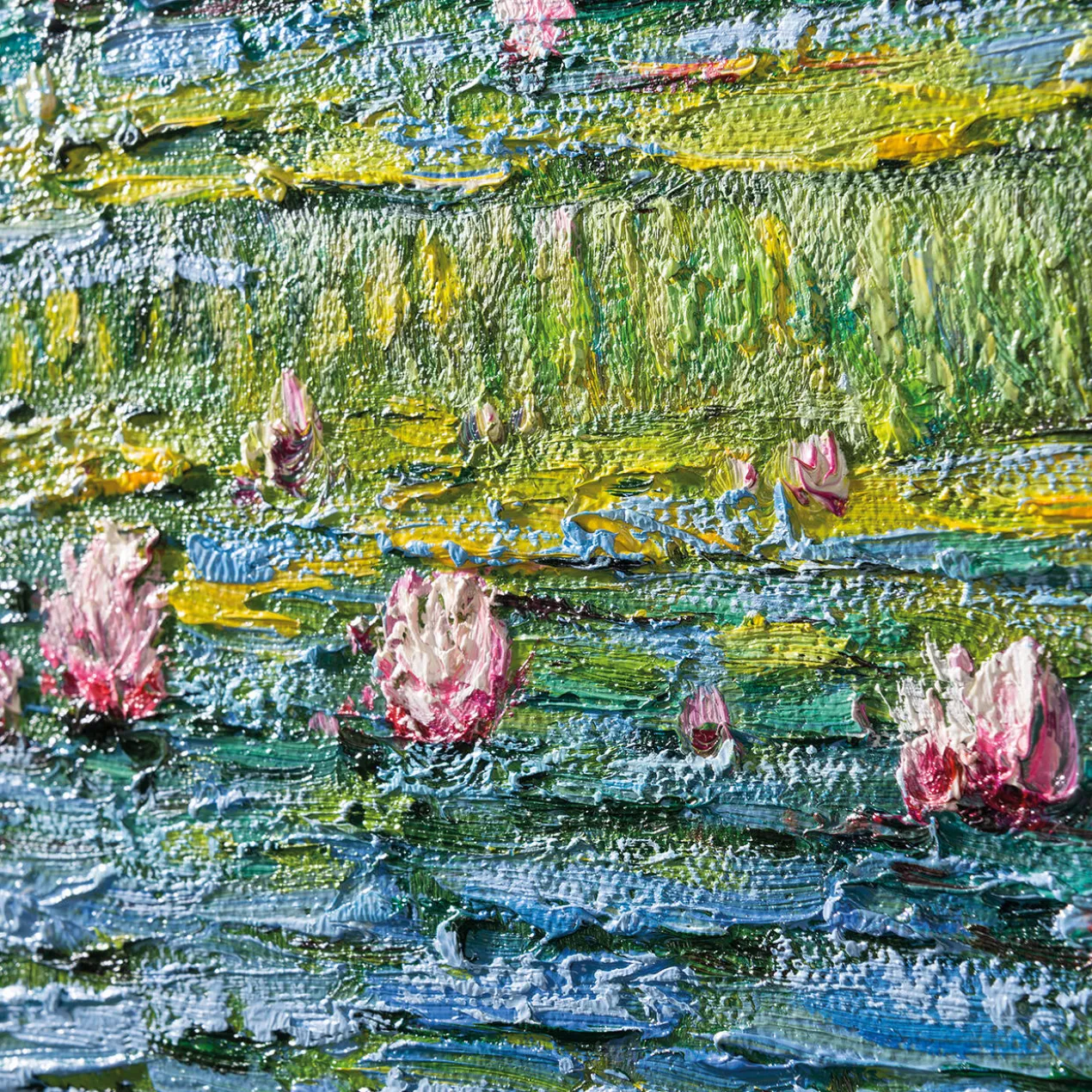 Zhao Xiaojie malt Monet – Bridge over a Pond of Water Lilies